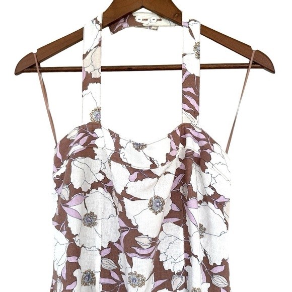 Abercrombie & Fitch fitted mini dress, sleeveless with halter top, linen blend - Picture 6 of 16